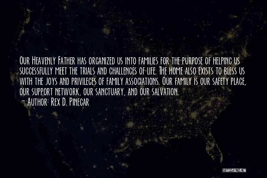 Rex D. Pinegar Quotes: Our Heavenly Father Has Organized Us Into Families For The Purpose Of Helping Us Successfully Meet The Trials And Challenges