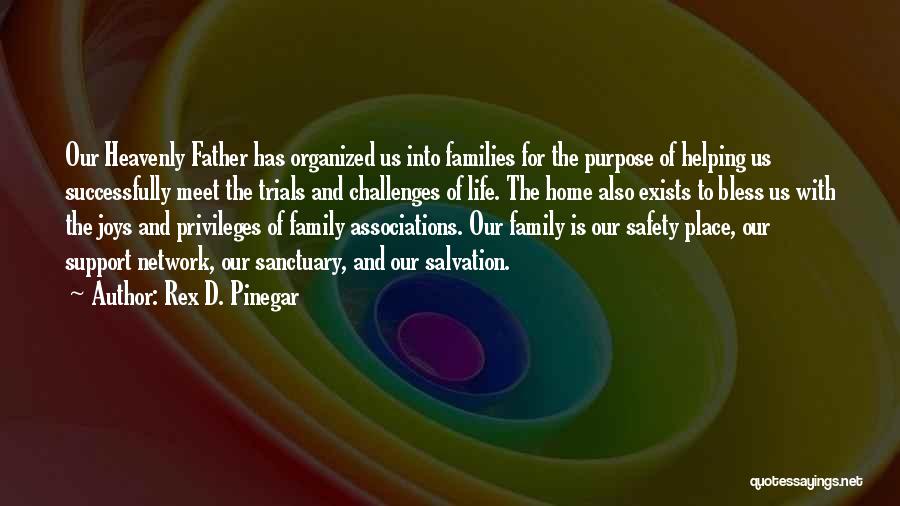 Rex D. Pinegar Quotes: Our Heavenly Father Has Organized Us Into Families For The Purpose Of Helping Us Successfully Meet The Trials And Challenges