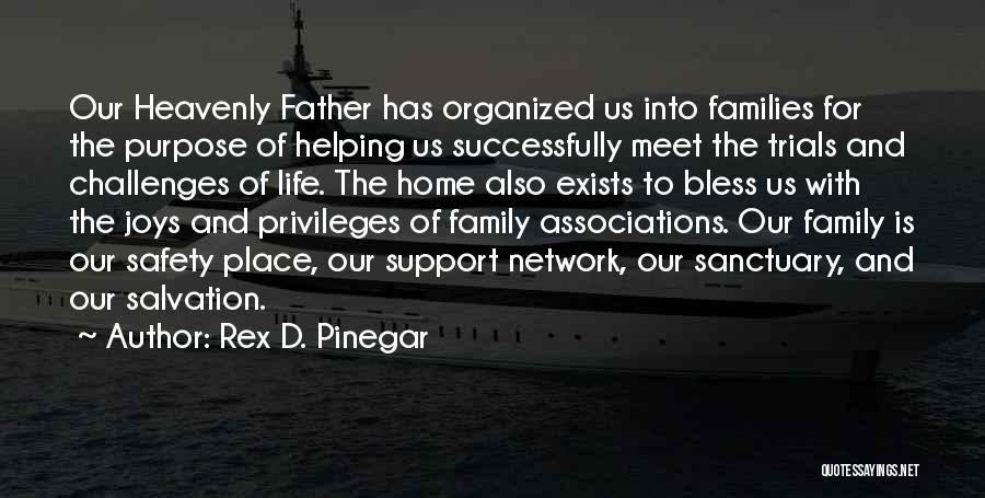 Rex D. Pinegar Quotes: Our Heavenly Father Has Organized Us Into Families For The Purpose Of Helping Us Successfully Meet The Trials And Challenges