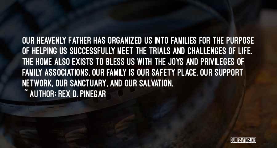 Rex D. Pinegar Quotes: Our Heavenly Father Has Organized Us Into Families For The Purpose Of Helping Us Successfully Meet The Trials And Challenges