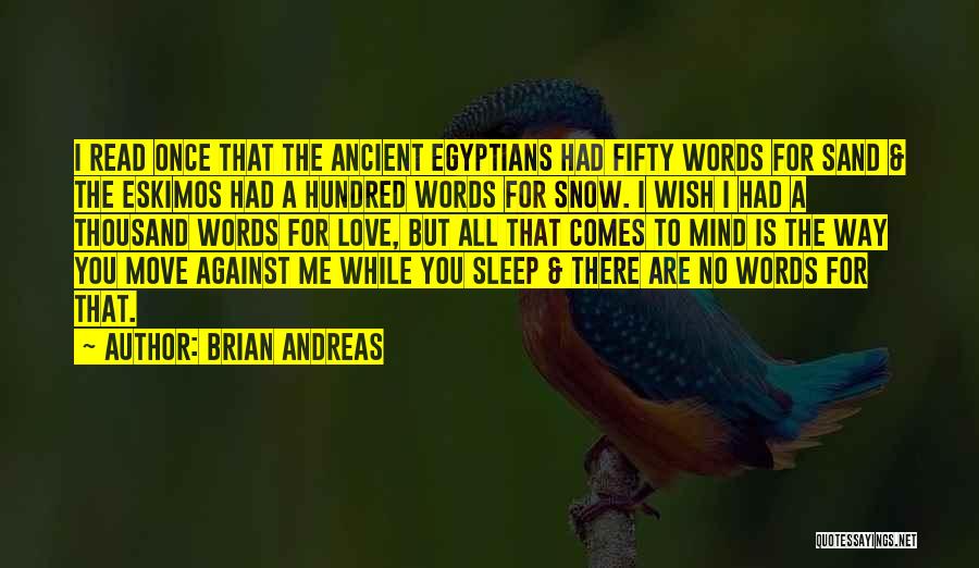 Brian Andreas Quotes: I Read Once That The Ancient Egyptians Had Fifty Words For Sand & The Eskimos Had A Hundred Words For