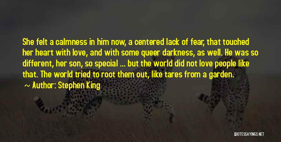 Stephen King Quotes: She Felt A Calmness In Him Now, A Centered Lack Of Fear, That Touched Her Heart With Love, And With