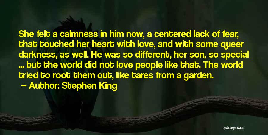 Stephen King Quotes: She Felt A Calmness In Him Now, A Centered Lack Of Fear, That Touched Her Heart With Love, And With