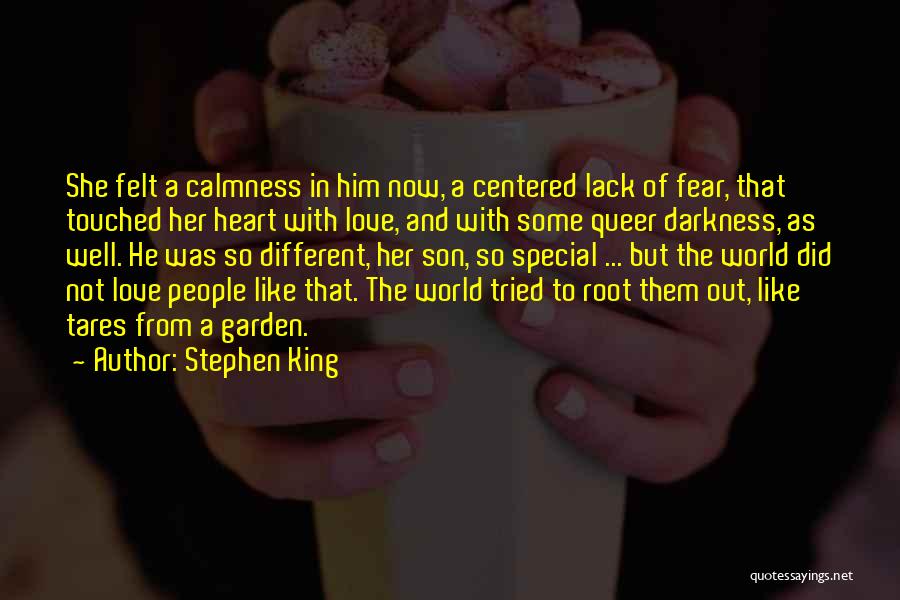 Stephen King Quotes: She Felt A Calmness In Him Now, A Centered Lack Of Fear, That Touched Her Heart With Love, And With