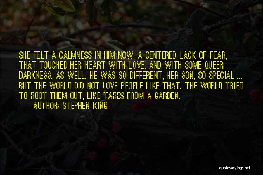 Stephen King Quotes: She Felt A Calmness In Him Now, A Centered Lack Of Fear, That Touched Her Heart With Love, And With