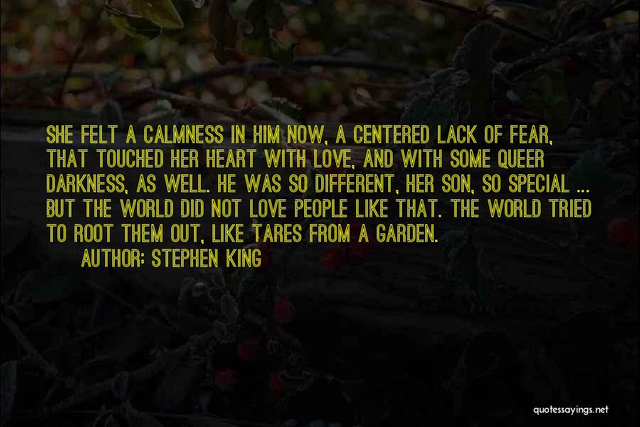 Stephen King Quotes: She Felt A Calmness In Him Now, A Centered Lack Of Fear, That Touched Her Heart With Love, And With