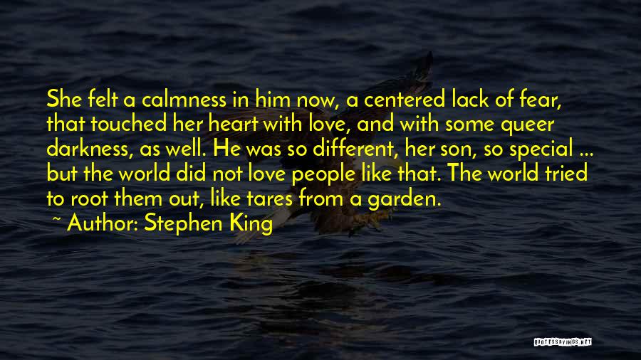 Stephen King Quotes: She Felt A Calmness In Him Now, A Centered Lack Of Fear, That Touched Her Heart With Love, And With