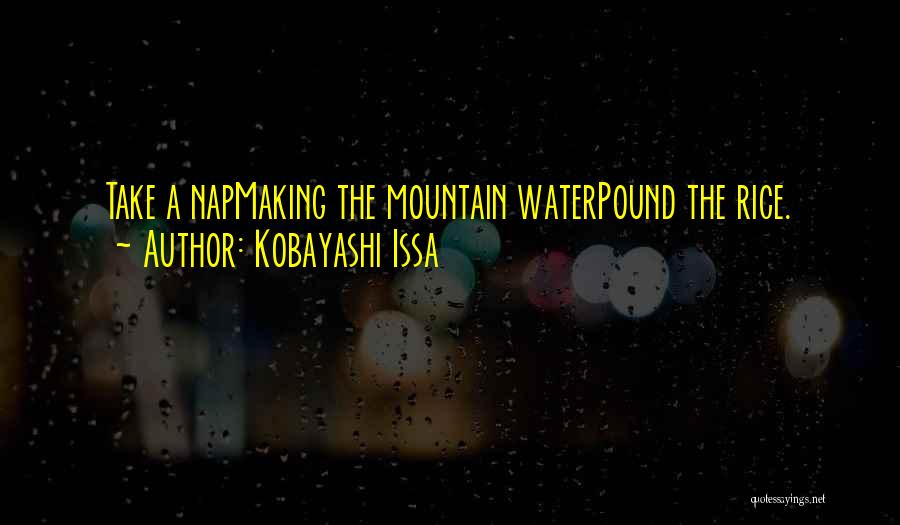 Kobayashi Issa Quotes: Take A Napmaking The Mountain Waterpound The Rice.