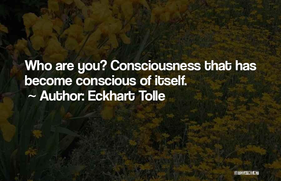 Eckhart Tolle Quotes: Who Are You? Consciousness That Has Become Conscious Of Itself.