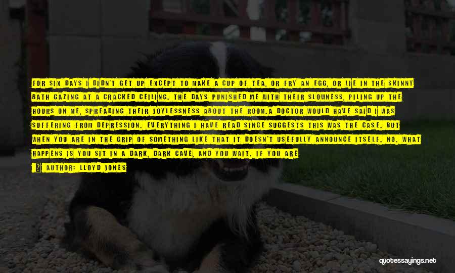 Lloyd Jones Quotes: For Six Days I Didn't Get Up Except To Make A Cup Of Tea, Or Fry An Egg, Or Lie