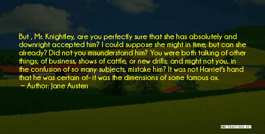 Jane Austen Quotes: But , Mr. Knightley, Are You Perfectly Sure That She Has Absolutely And Downright Accepted Him? I Could Suppose She