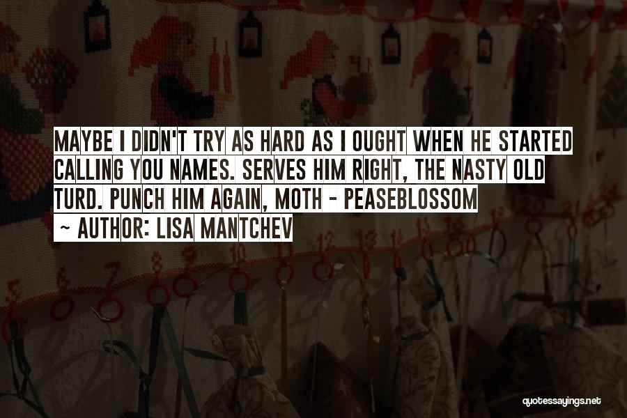 Lisa Mantchev Quotes: Maybe I Didn't Try As Hard As I Ought When He Started Calling You Names. Serves Him Right, The Nasty