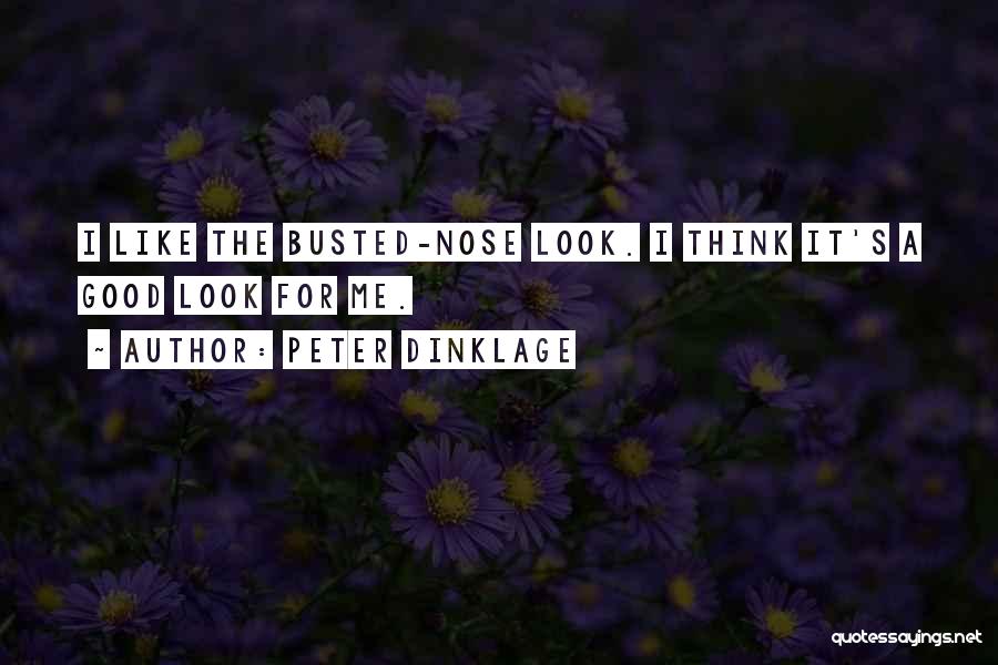 Peter Dinklage Quotes: I Like The Busted-nose Look. I Think It's A Good Look For Me.