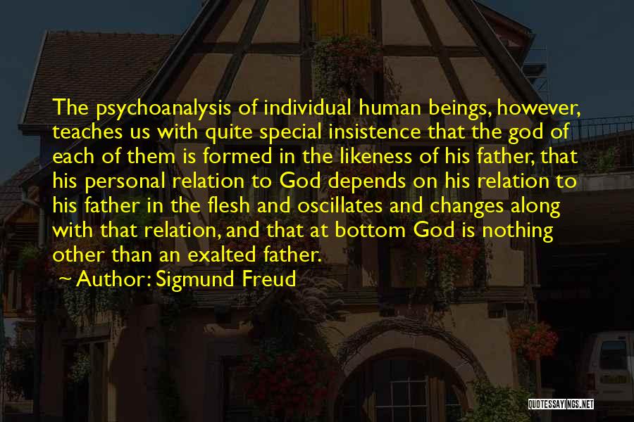 Sigmund Freud Quotes: The Psychoanalysis Of Individual Human Beings, However, Teaches Us With Quite Special Insistence That The God Of Each Of Them