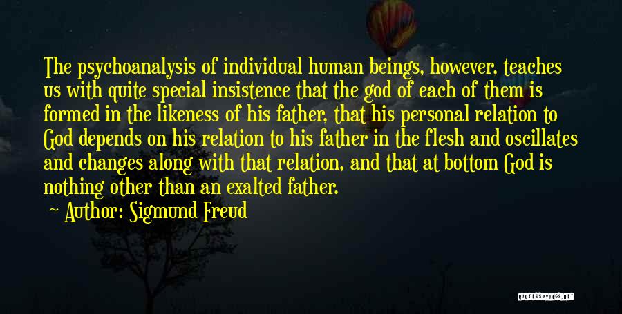 Sigmund Freud Quotes: The Psychoanalysis Of Individual Human Beings, However, Teaches Us With Quite Special Insistence That The God Of Each Of Them
