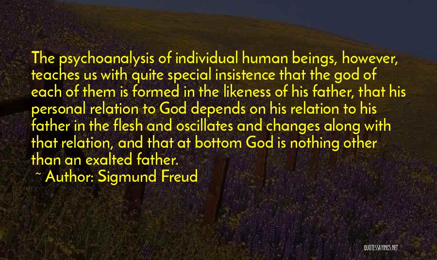 Sigmund Freud Quotes: The Psychoanalysis Of Individual Human Beings, However, Teaches Us With Quite Special Insistence That The God Of Each Of Them