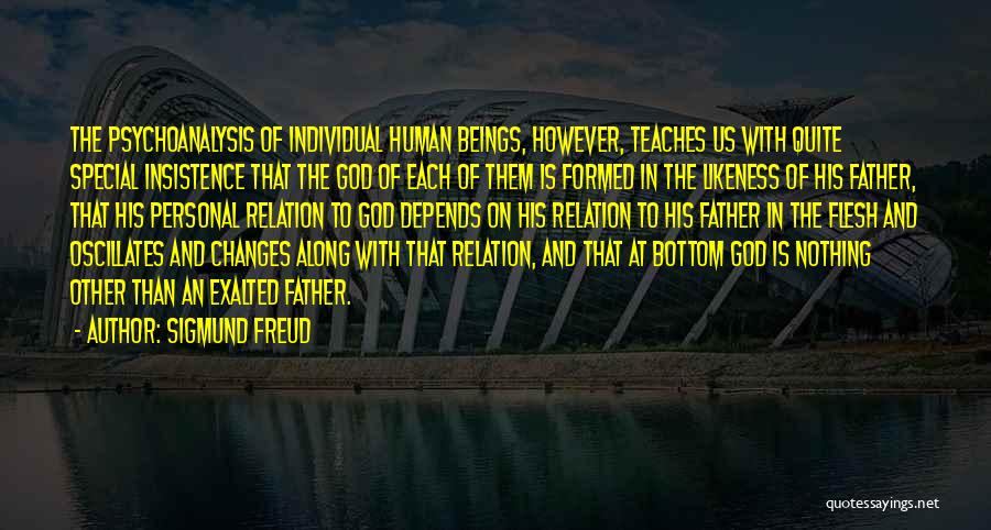 Sigmund Freud Quotes: The Psychoanalysis Of Individual Human Beings, However, Teaches Us With Quite Special Insistence That The God Of Each Of Them