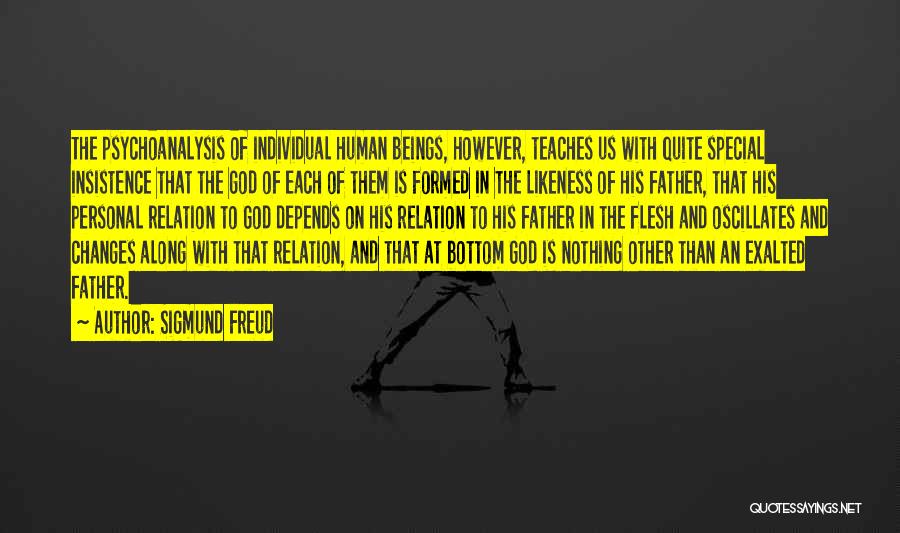 Sigmund Freud Quotes: The Psychoanalysis Of Individual Human Beings, However, Teaches Us With Quite Special Insistence That The God Of Each Of Them