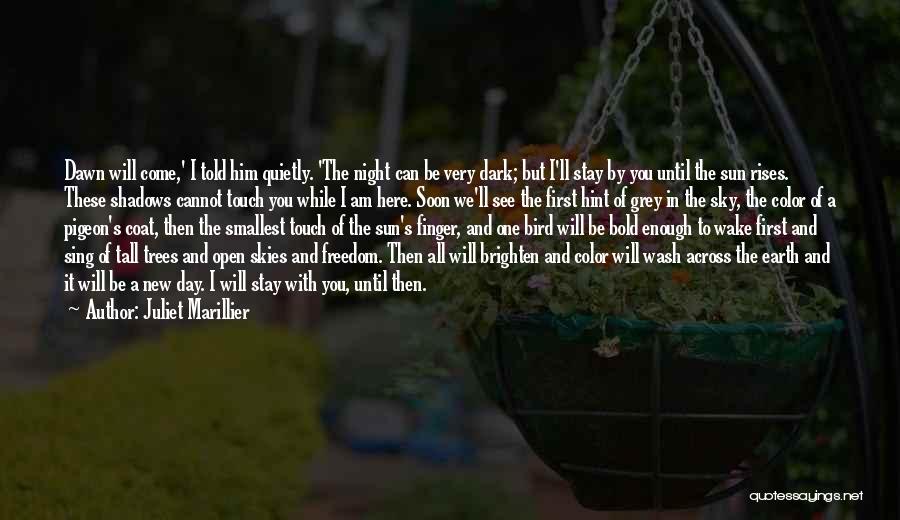 Juliet Marillier Quotes: Dawn Will Come,' I Told Him Quietly. 'the Night Can Be Very Dark; But I'll Stay By You Until The