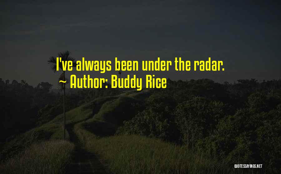 Buddy Rice Quotes: I've Always Been Under The Radar.