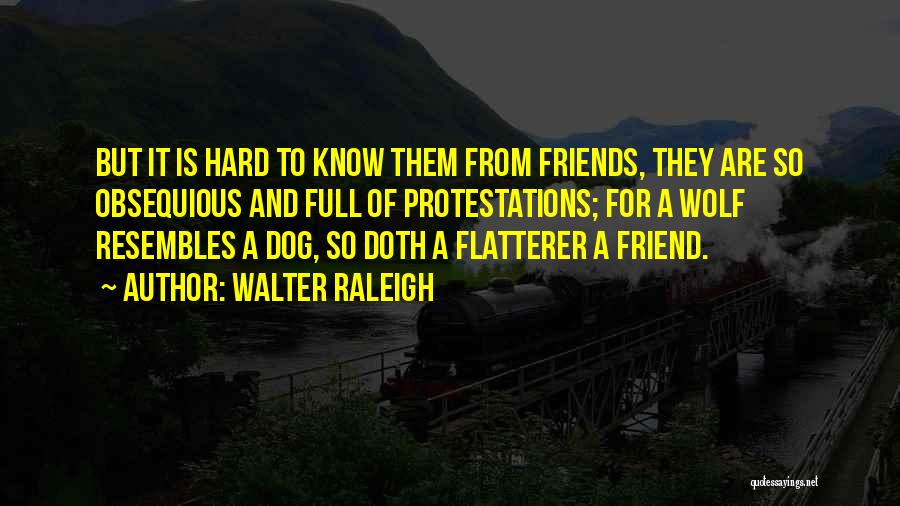 Walter Raleigh Quotes: But It Is Hard To Know Them From Friends, They Are So Obsequious And Full Of Protestations; For A Wolf