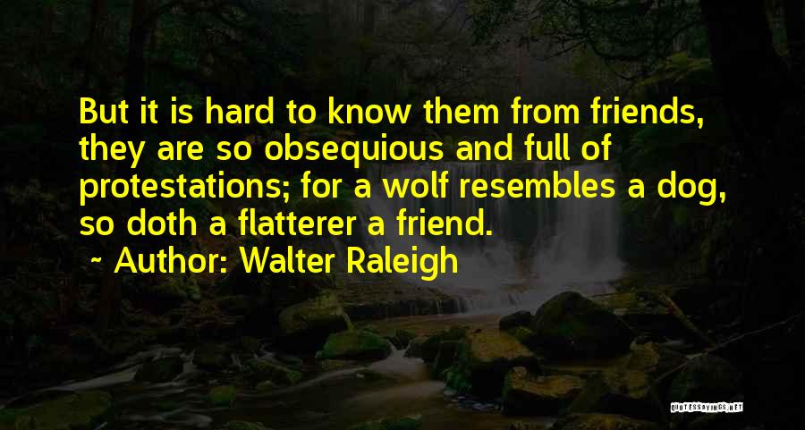 Walter Raleigh Quotes: But It Is Hard To Know Them From Friends, They Are So Obsequious And Full Of Protestations; For A Wolf