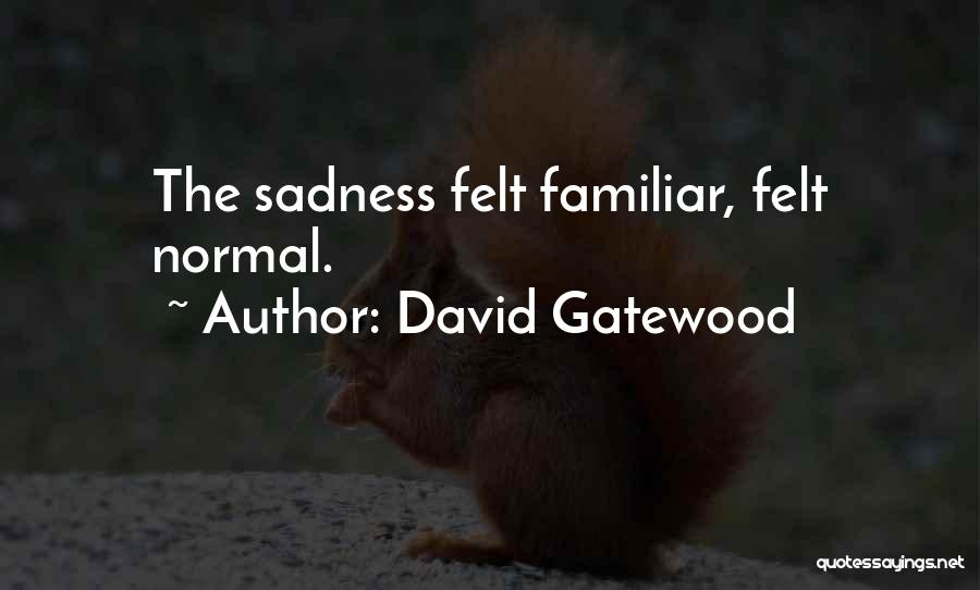 David Gatewood Quotes: The Sadness Felt Familiar, Felt Normal.