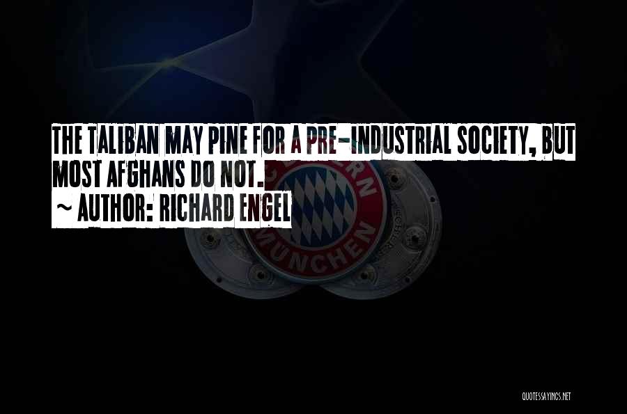 Richard Engel Quotes: The Taliban May Pine For A Pre-industrial Society, But Most Afghans Do Not.