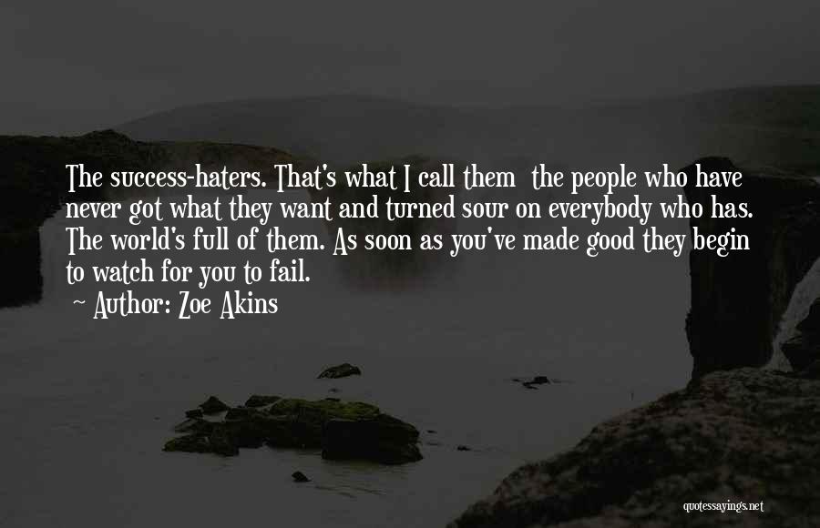 Zoe Akins Quotes: The Success-haters. That's What I Call Them The People Who Have Never Got What They Want And Turned Sour On