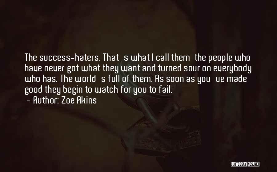 Zoe Akins Quotes: The Success-haters. That's What I Call Them The People Who Have Never Got What They Want And Turned Sour On