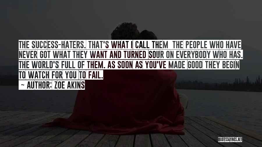 Zoe Akins Quotes: The Success-haters. That's What I Call Them The People Who Have Never Got What They Want And Turned Sour On