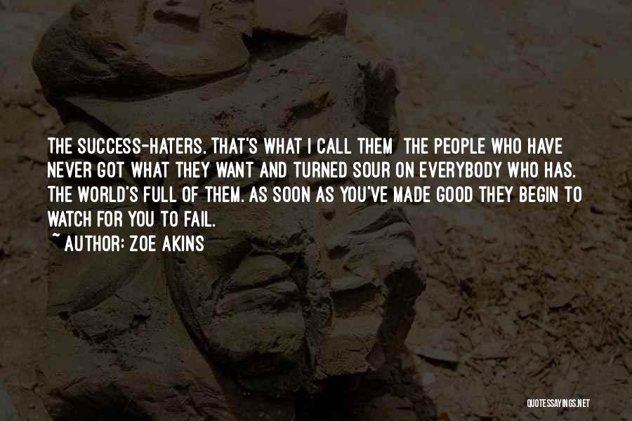 Zoe Akins Quotes: The Success-haters. That's What I Call Them The People Who Have Never Got What They Want And Turned Sour On