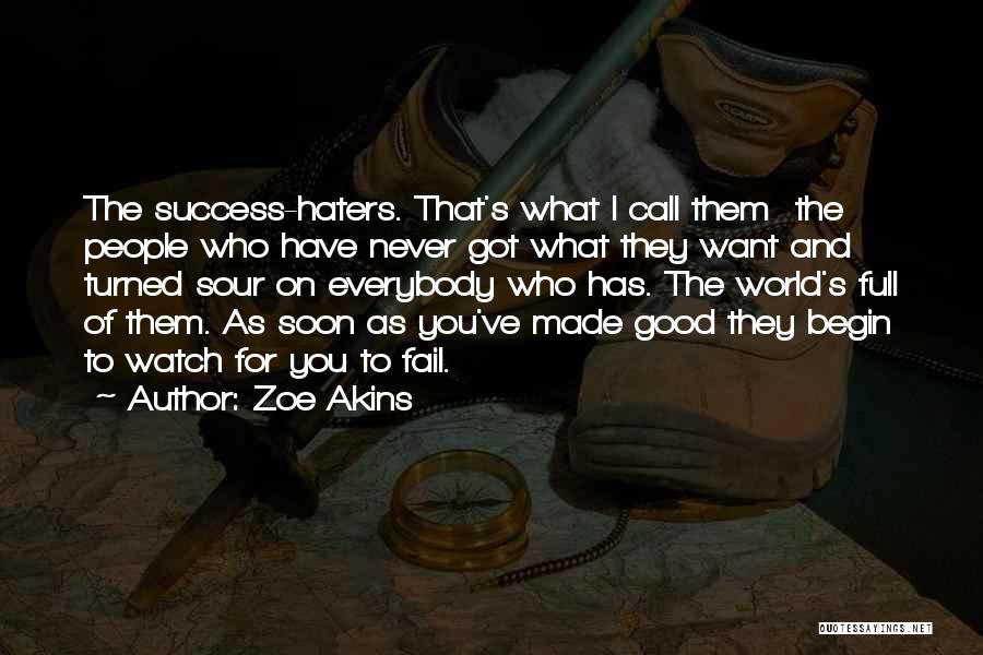 Zoe Akins Quotes: The Success-haters. That's What I Call Them The People Who Have Never Got What They Want And Turned Sour On