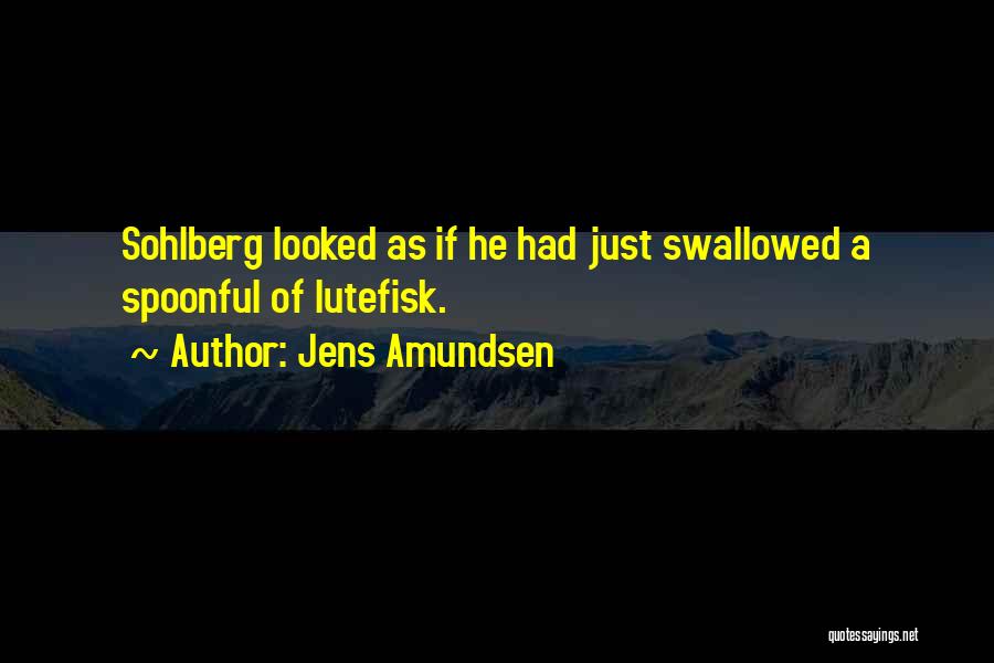 Jens Amundsen Quotes: Sohlberg Looked As If He Had Just Swallowed A Spoonful Of Lutefisk.