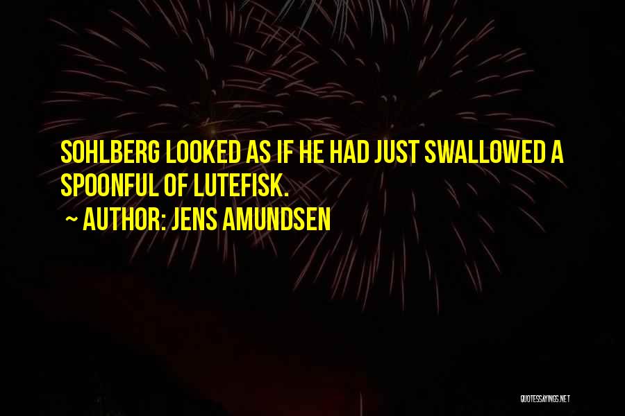 Jens Amundsen Quotes: Sohlberg Looked As If He Had Just Swallowed A Spoonful Of Lutefisk.