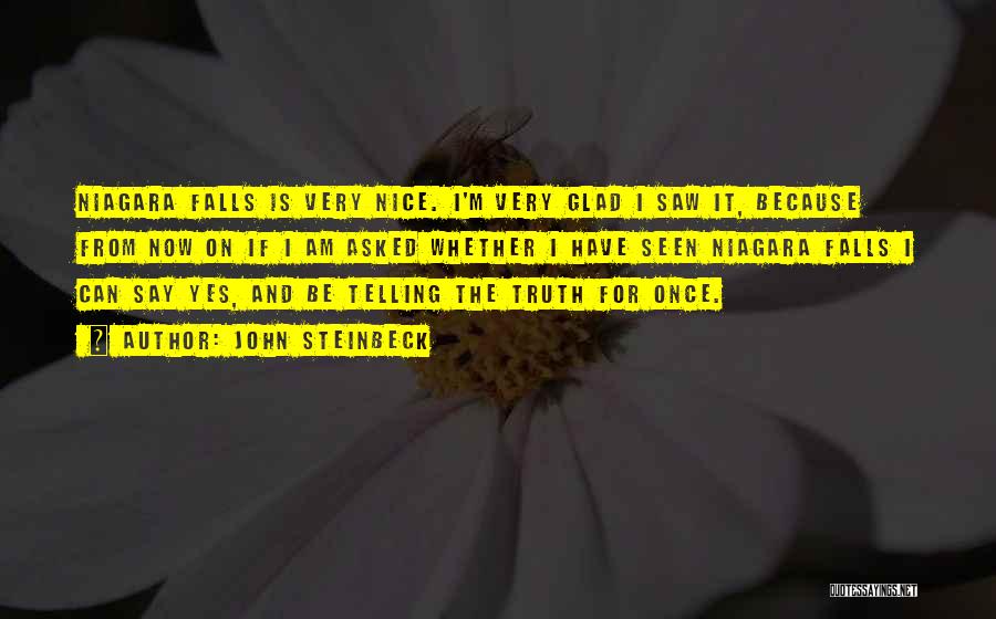 John Steinbeck Quotes: Niagara Falls Is Very Nice. I'm Very Glad I Saw It, Because From Now On If I Am Asked Whether