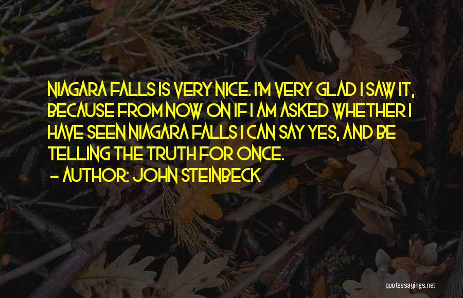 John Steinbeck Quotes: Niagara Falls Is Very Nice. I'm Very Glad I Saw It, Because From Now On If I Am Asked Whether