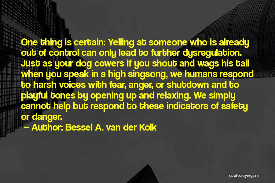 Bessel A. Van Der Kolk Quotes: One Thing Is Certain: Yelling At Someone Who Is Already Out Of Control Can Only Lead To Further Dysregulation. Just