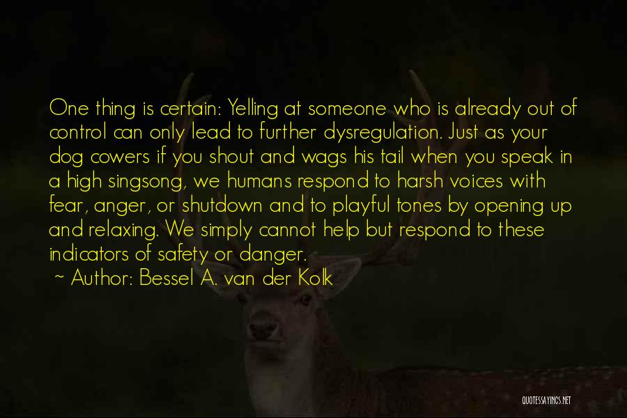 Bessel A. Van Der Kolk Quotes: One Thing Is Certain: Yelling At Someone Who Is Already Out Of Control Can Only Lead To Further Dysregulation. Just