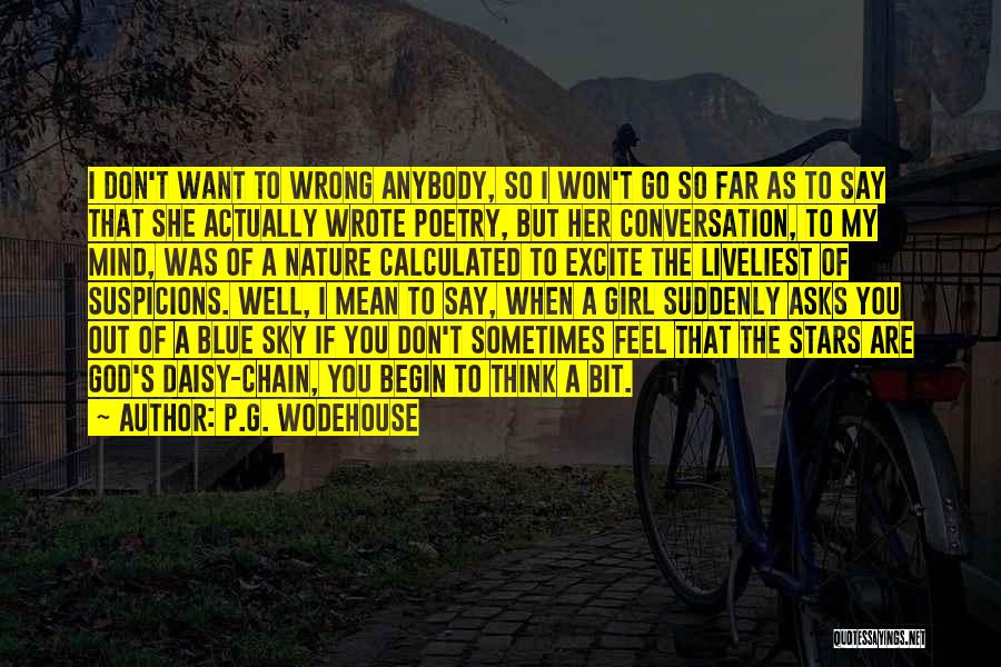 P.G. Wodehouse Quotes: I Don't Want To Wrong Anybody, So I Won't Go So Far As To Say That She Actually Wrote Poetry,