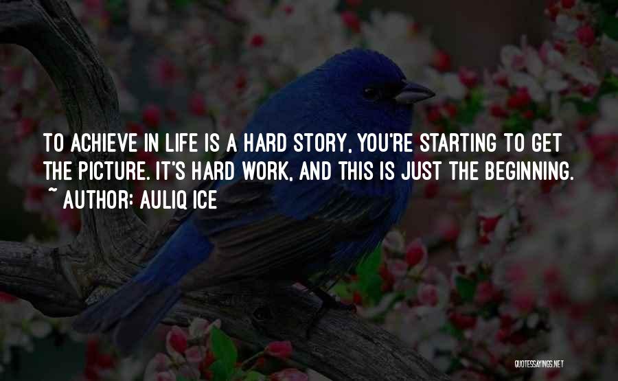 Auliq Ice Quotes: To Achieve In Life Is A Hard Story, You're Starting To Get The Picture. It's Hard Work, And This Is