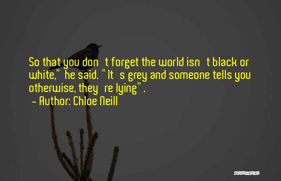 Chloe Neill Quotes: So That You Don't Forget The World Isn't Black Or White, He Said. It's Grey And Someone Tells You Otherwise,