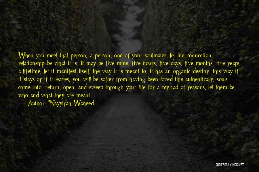 Nayyirah Waheed Quotes: When You Meet That Person. A Person. One Of Your Soulmates. Let The Connection. Relationship Be What It Is. It