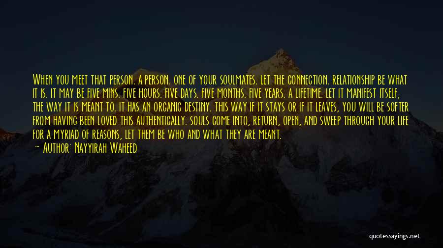 Nayyirah Waheed Quotes: When You Meet That Person. A Person. One Of Your Soulmates. Let The Connection. Relationship Be What It Is. It