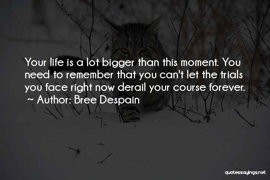 Bree Despain Quotes: Your Life Is A Lot Bigger Than This Moment. You Need To Remember That You Can't Let The Trials You