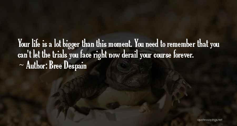 Bree Despain Quotes: Your Life Is A Lot Bigger Than This Moment. You Need To Remember That You Can't Let The Trials You