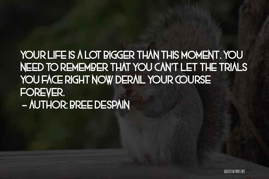 Bree Despain Quotes: Your Life Is A Lot Bigger Than This Moment. You Need To Remember That You Can't Let The Trials You