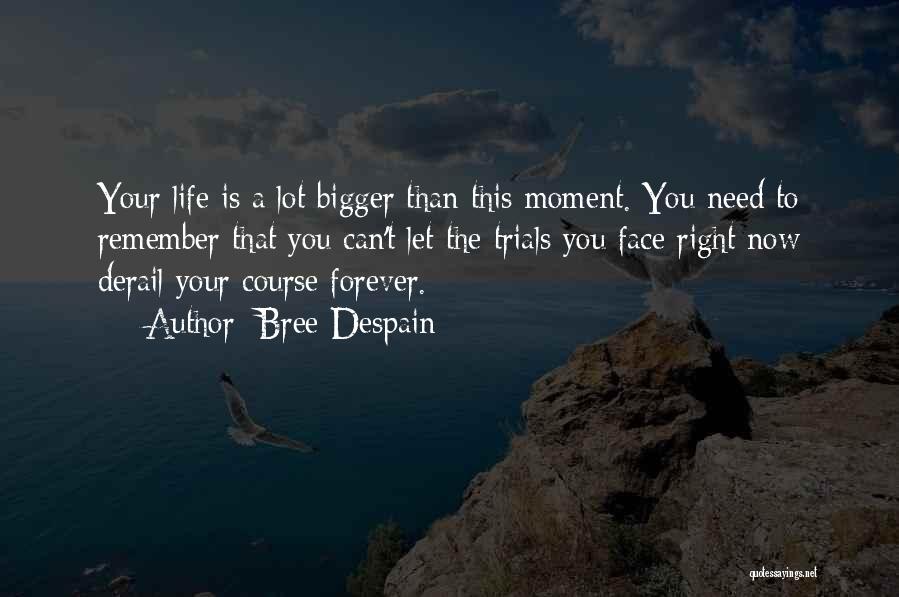 Bree Despain Quotes: Your Life Is A Lot Bigger Than This Moment. You Need To Remember That You Can't Let The Trials You