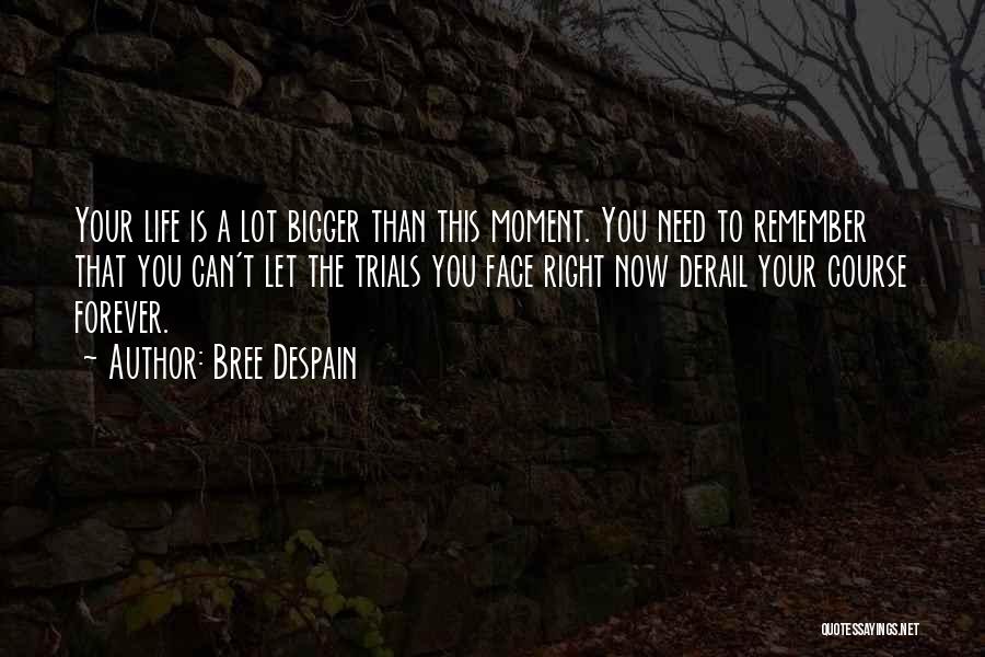 Bree Despain Quotes: Your Life Is A Lot Bigger Than This Moment. You Need To Remember That You Can't Let The Trials You