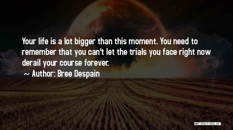 Bree Despain Quotes: Your Life Is A Lot Bigger Than This Moment. You Need To Remember That You Can't Let The Trials You